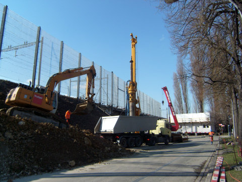 Bau der neuen Eisenbahnbrcke