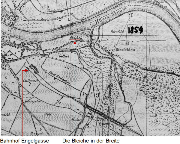 Bahnhof Engelgasse und die Bleiche in der Breite