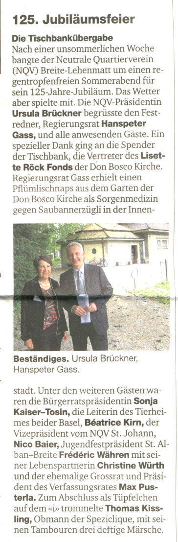 Klatschspalte BaZ 8.6.2010